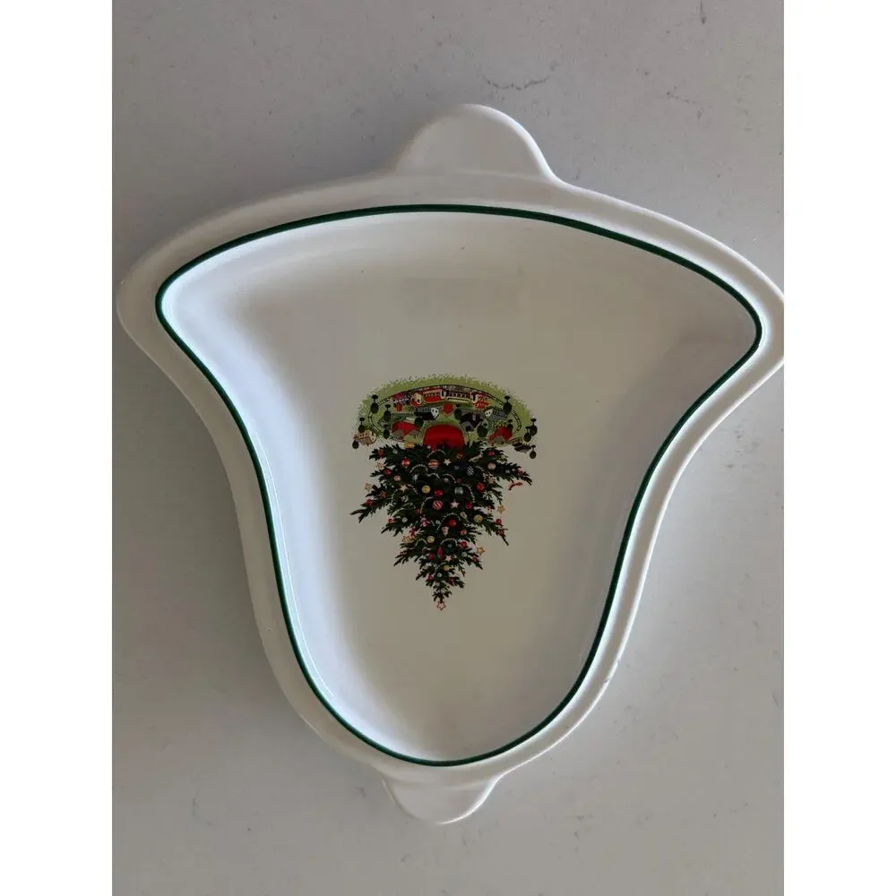 Vintage Pfaltzgraff Christmas Heritage Bell Serving Dish Holiday Serveware